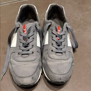 Prada Charcoal and White Men's Sneakers